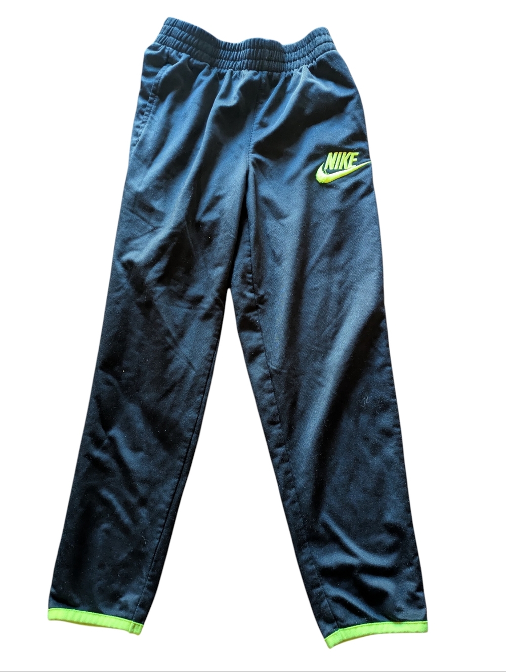 🌞4/20$ Nike Black Track Pants with Neon Green Logo and Trim